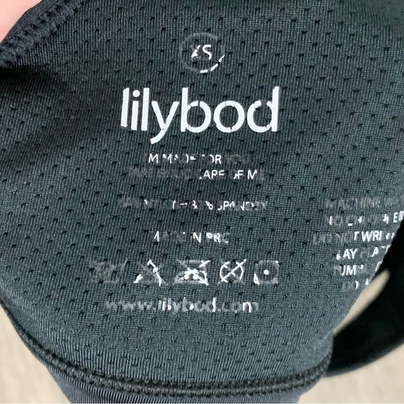 Lilybod Women's Sports Bra Tank Top Black Activewear Cropped Racerback Size XS - Picture 5 of 6